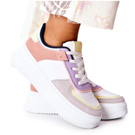 Sportschuhe Sneakers auf der Plattform Weiß und Gelb Freedom mehrfarbig