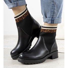 Schwarze Stiefel mit Sockenoberteil Tamez