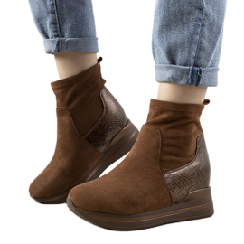 Braune Sneaker mit Garibay-Schlangenhaut-Einsatz