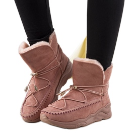 Rosa gerippte Carrera-Schneestiefel