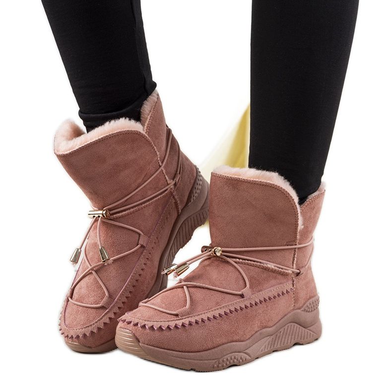 Rosa gerippte Carrera-Schneestiefel