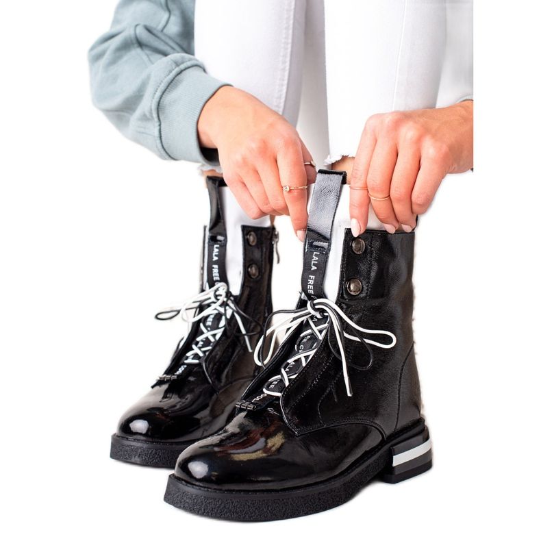 Modische ARTIKER-Stiefel aus Leder schwarz