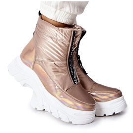 Vinceza Damen Trappers Gold Echowen Stiefel golden