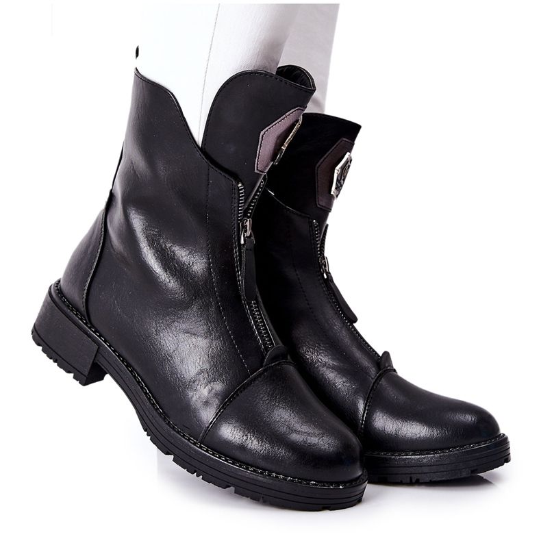 POTOCKI Klassische schwarze Edison Jodhpur-Stiefel