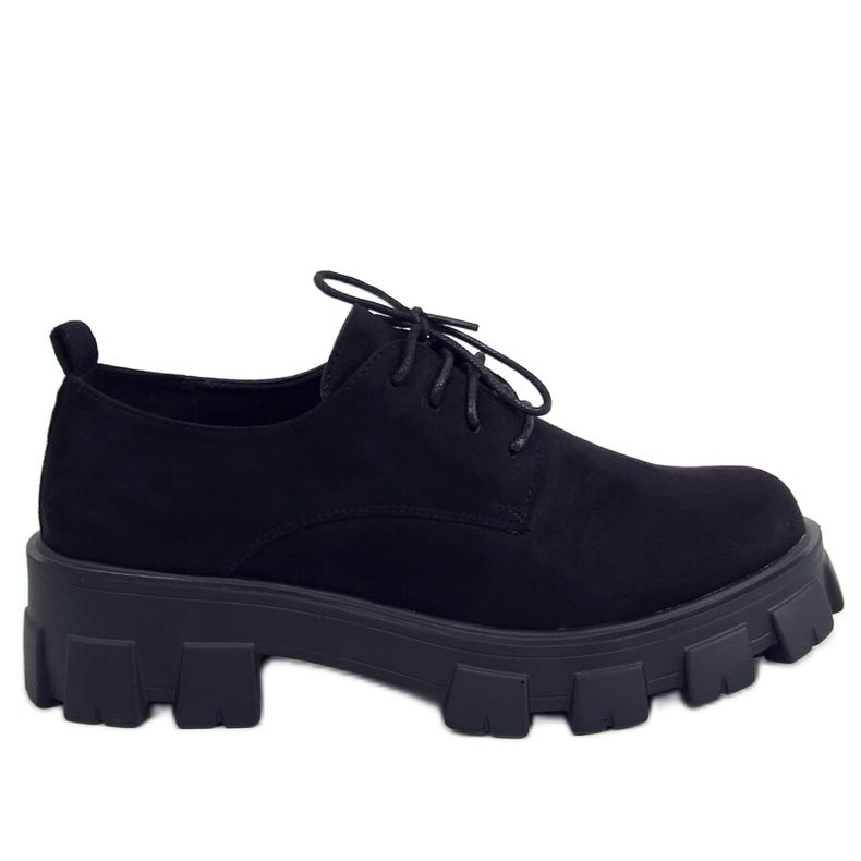 Schwarze Schuhe mit dicken Sohlen 8363 Black