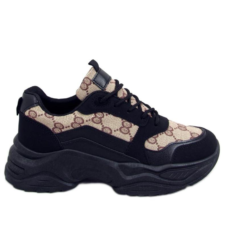 Isla Schwarze Turnschuhe beige