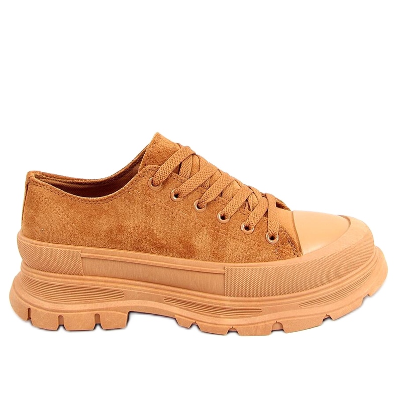 Lily Camel Sneakers mit hohen Sohlen braun