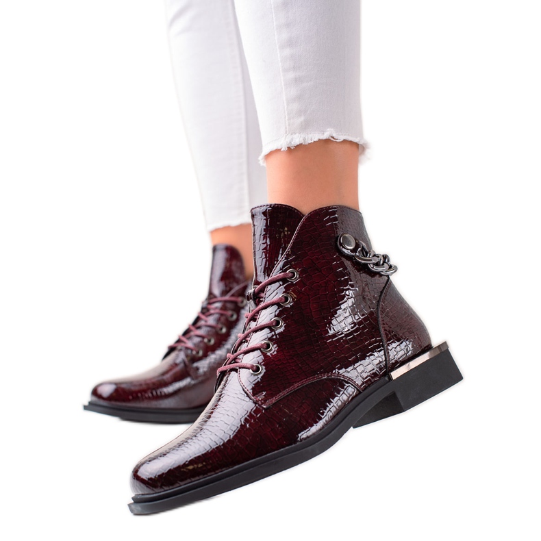 Elegante Lackstiefel von Sergio Leone rotwein