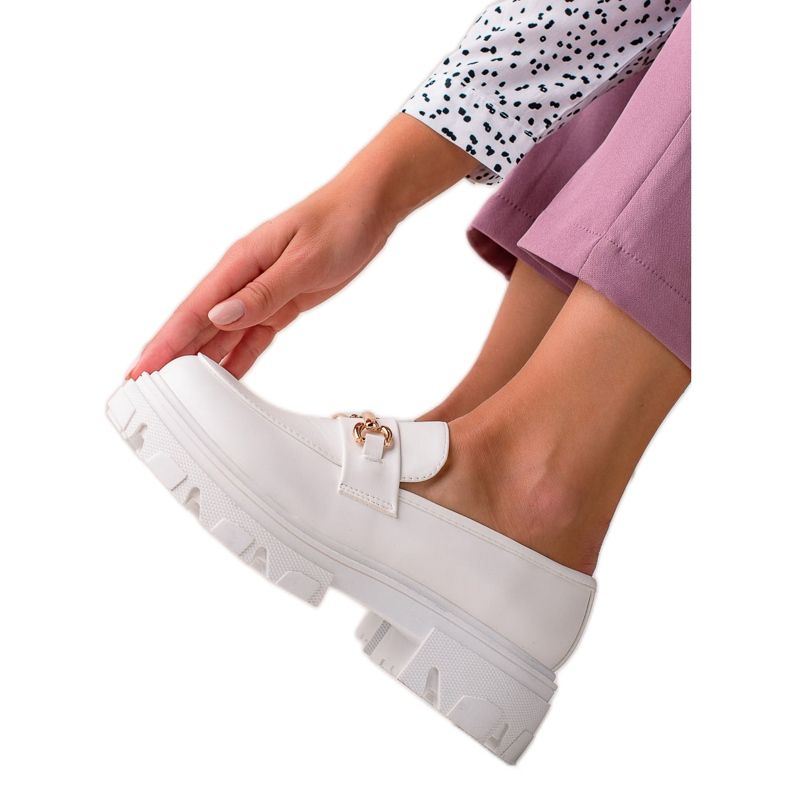 Diamantique Loafer aus Öko-Leder weiß