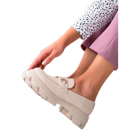 Diamantique Loafer aus Öko-Leder beige