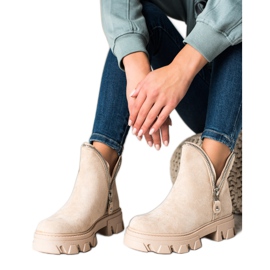 Sweet Shoes Wildlederstiefeletten mit Reißverschluss beige