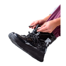 Schimmernde VINCEZA Schneestiefel schwarz