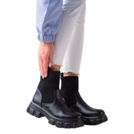 TRENDI Stiefel mit durchbrochener Socke schwarz