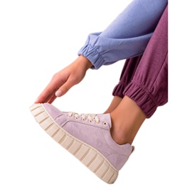 Sweet Shoes Wildleder-Sneaker auf der Plattform violett