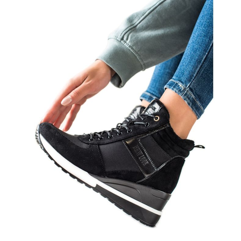 W. Potocki Turnschuhe auf Keil-Potocki schwarz