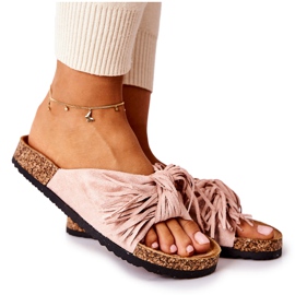 FW1 Rosa Taryne-Hausschuhe auf der Korksohle