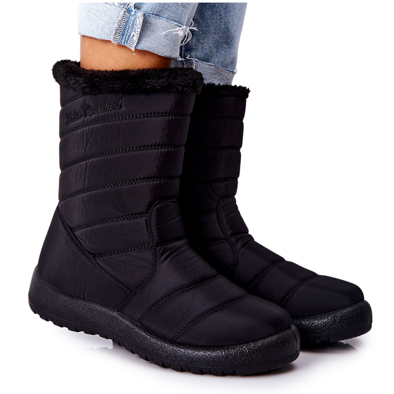 Hohe Damen Schwarz Warme Schneestiefel Luxina