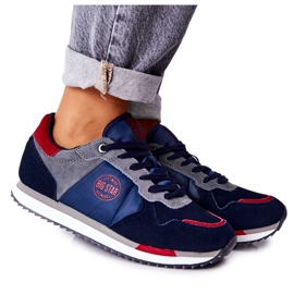 Sportschuhe Big Star GG274A055 Navy-Rot marineblau grau