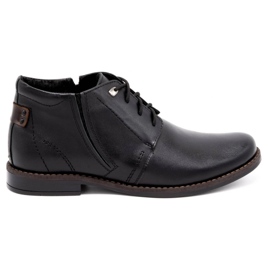 Olivier Herren-Winterstiefel, Leder 336LU, schwarz