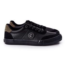 Herren Leder Sneaker Big Star II174008 Schwarz-Grün