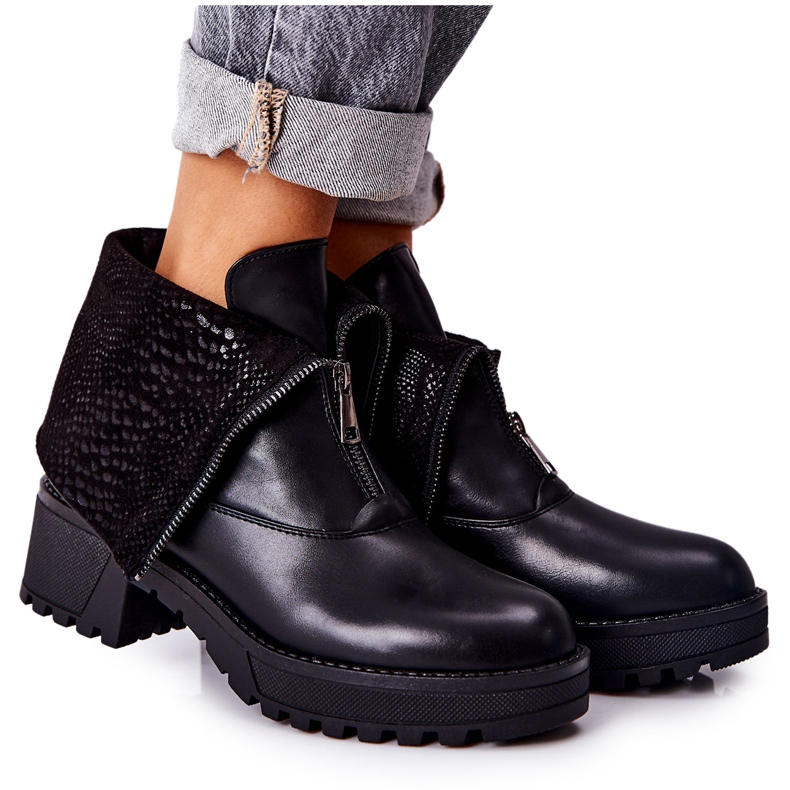 Vinceza Lederstiefel mit hohem Absatz Schwarz Chalonte