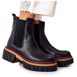 Maciejka Arbeitsstiefel aus schwarzem Leder 05312-01