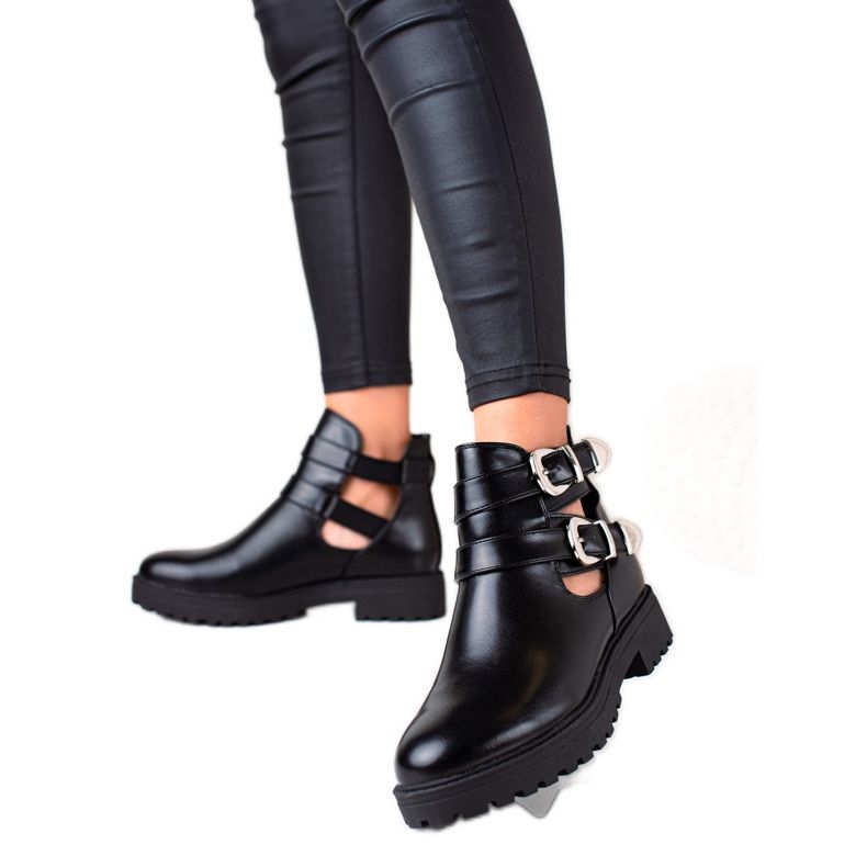 Bestelle Schwarze Stiefel mit Schnallen