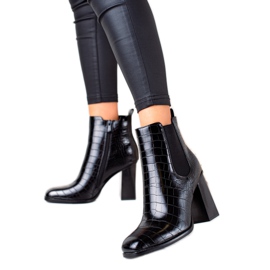 Bestelle Klassische Stiefel mit hohen Absätzen schwarz