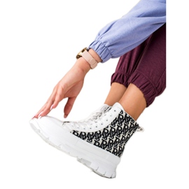 TRENDI Hohe weiße Mode-Turnschuhe schwarz