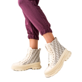 TRENDI Hohe Beige Fashion Sneakers