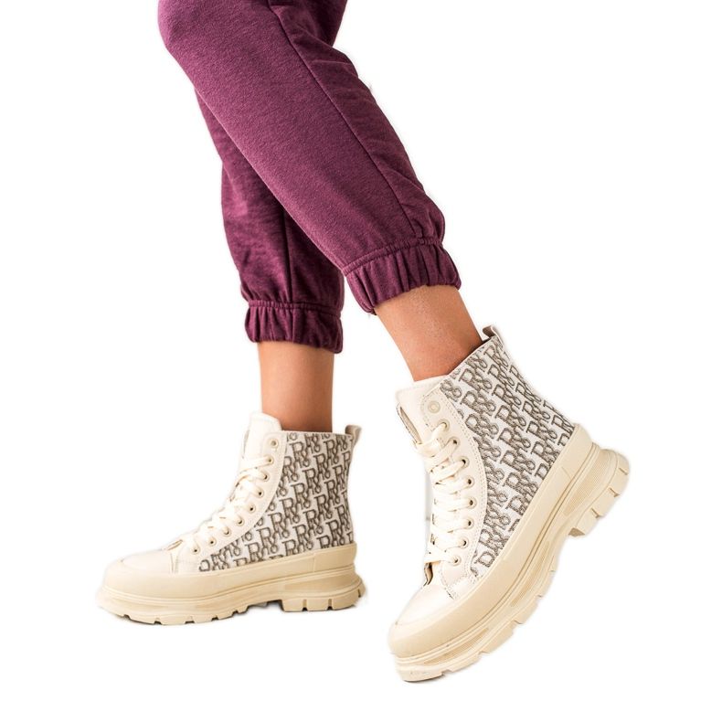 TRENDI Hohe Beige Fashion Sneakers