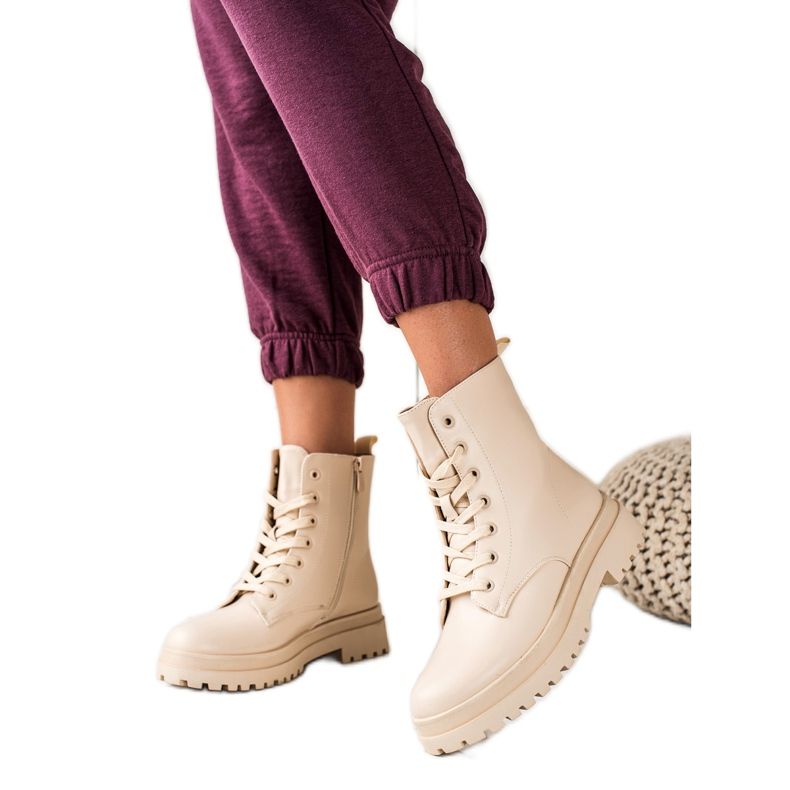 Bestelle Klassische beige Traperstiefel