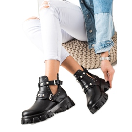 Bestelle Schwarze Arbeiter mit Ausschnitt und Strasssteinen