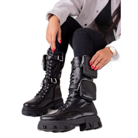 Bestelle Hohe Stiefel mit Taschen schwarz