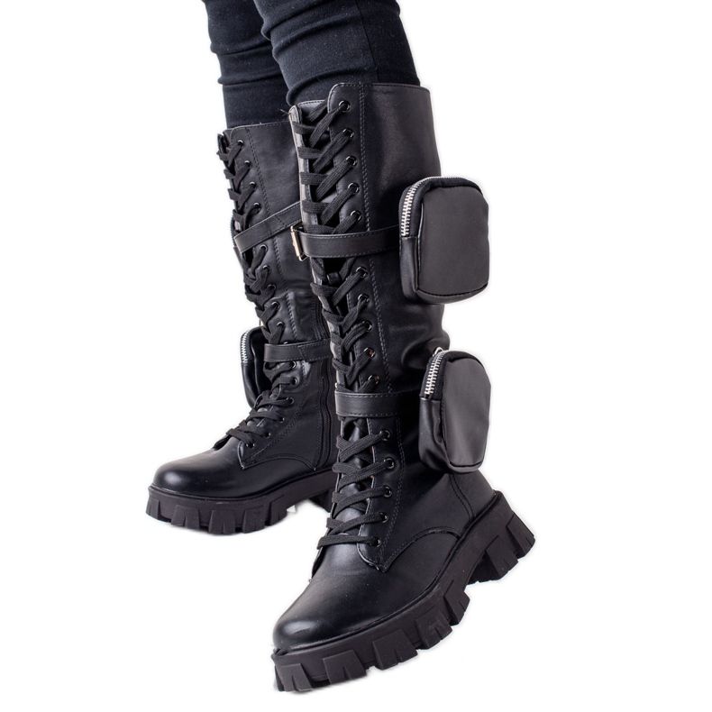 Best Shoes High Fashion schwarze Stiefel