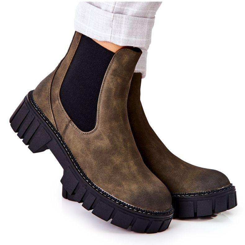 Stiefel Workers Warm Trappers Sergio Leone TR761 Grün