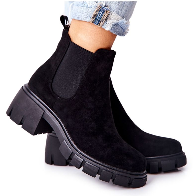 PS1 Warme Stiefel mit hohem Absatz Schwarz Madge