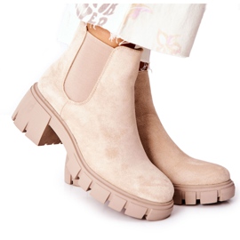 PS1 Warme Stiefel auf High Heels Beige Madge