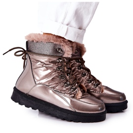 POTOCKI Hohe Fell-isolierte Schneestiefel Golden Sneezy