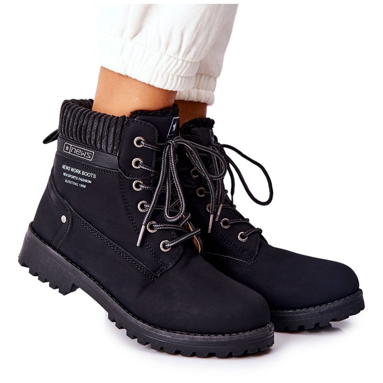 PE1 Schwarze Grunders Stiefel für Damen