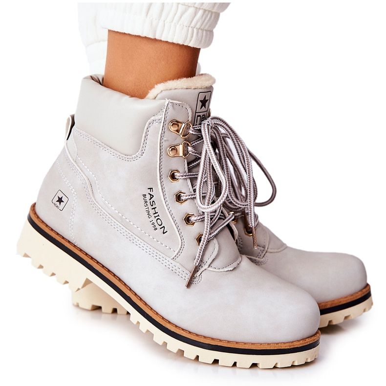 PE1 Damen Trapper Timberki mit wärmendem Hellgrau Tiempo