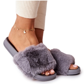 PH1 Geformte Gummipantoffeln mit grauem Emmie-Fell