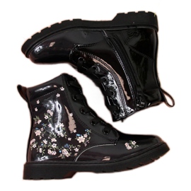 Schwarze Stiefel Mädchen isoliert Jr EVE326 weiß