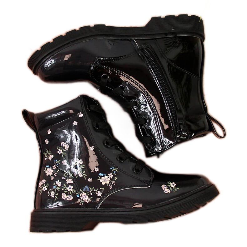 Schwarze Stiefel Mädchen isoliert Jr EVE326 weiß