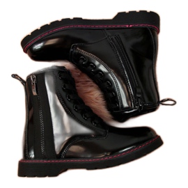 Isolierte Lackstiefel Jr EVE327A schwarz weiß