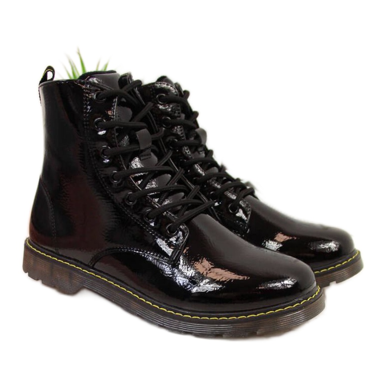 Warme Lackstiefel Miss❤E Jr EVE251A schwarz weiß