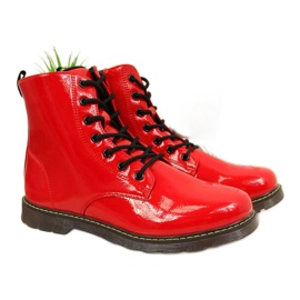 Isolierte Lackstiefel Miss E Jr EVE251C rot weiß