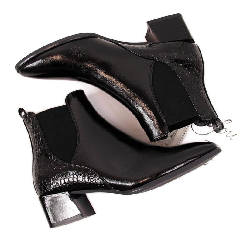 Lackierte Chelsea Boots Sergio Leone W SK340A schwarz