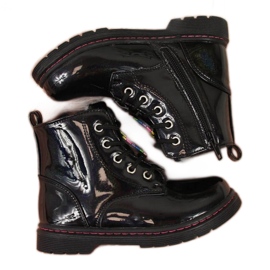 Schwarze Stiefel für Mädchen isoliert Jr EVE318A weiß