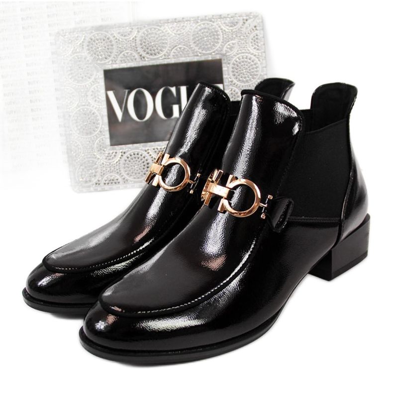 Lackierte Chelsea Boots Potocki W WOL34 schwarz